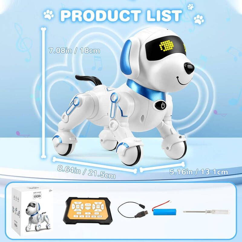 Lvelia Remote Control Toy Kids,Interactive Dog, Smart Programmable Singing Dancing RC Animals,Electronic Pets Robot Dog For Boys G_voghion.com