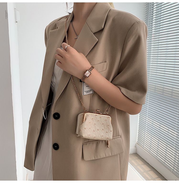 Torebka damska na jedno ramię, wzór strusia, mała torebka typu crossbody, tekstura popularna_voghion.com