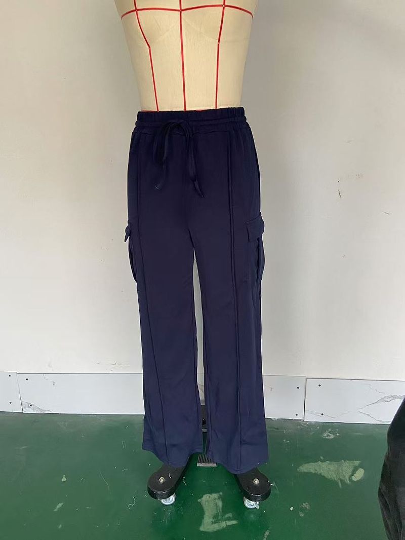 Pantalon de jogging ample et large pour femme avec poches pour la course, l'entraînement et les tenues décontractées - Pantalon de détente confortable en polyester pour toutes les saisons_voghion.com