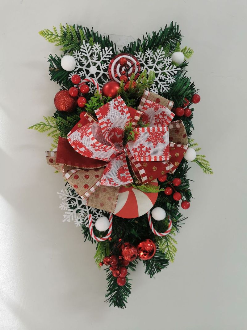 Spot cross-border independent station New Christmas upside down tree Christmas door hanging Christmas candy upside down tree wall decoration_voghion.com