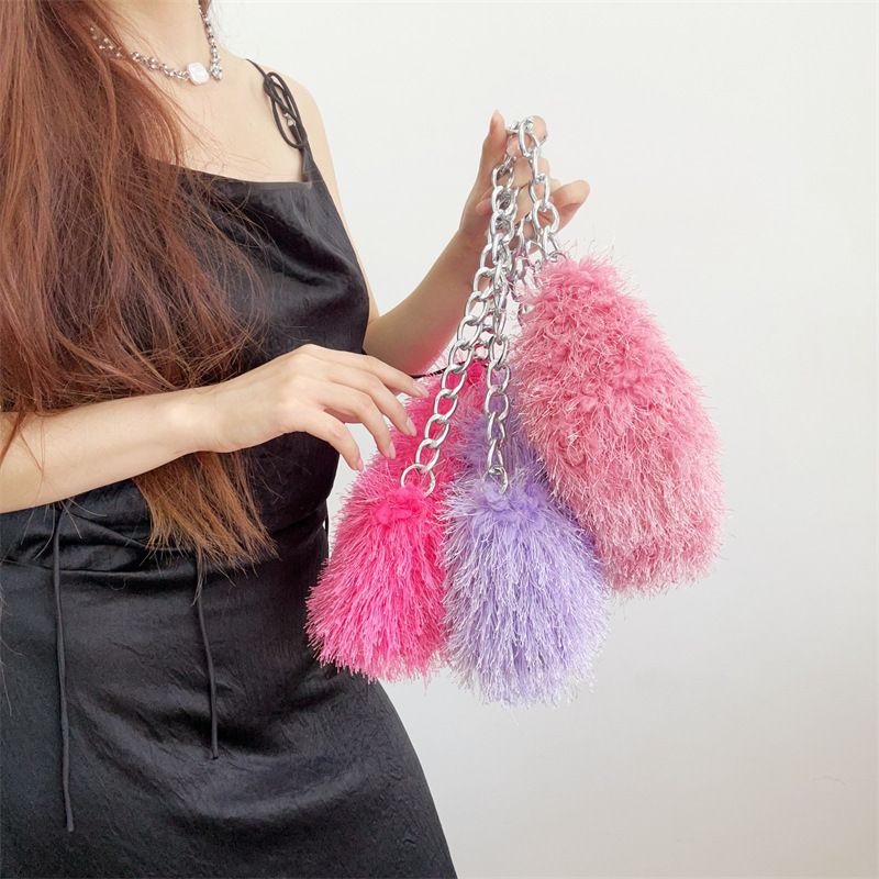 Plüschhandtaschen, Pelz-Unterarmtaschen, Schultertaschen, Kettentaschen, Abendtaschen_voghion.com