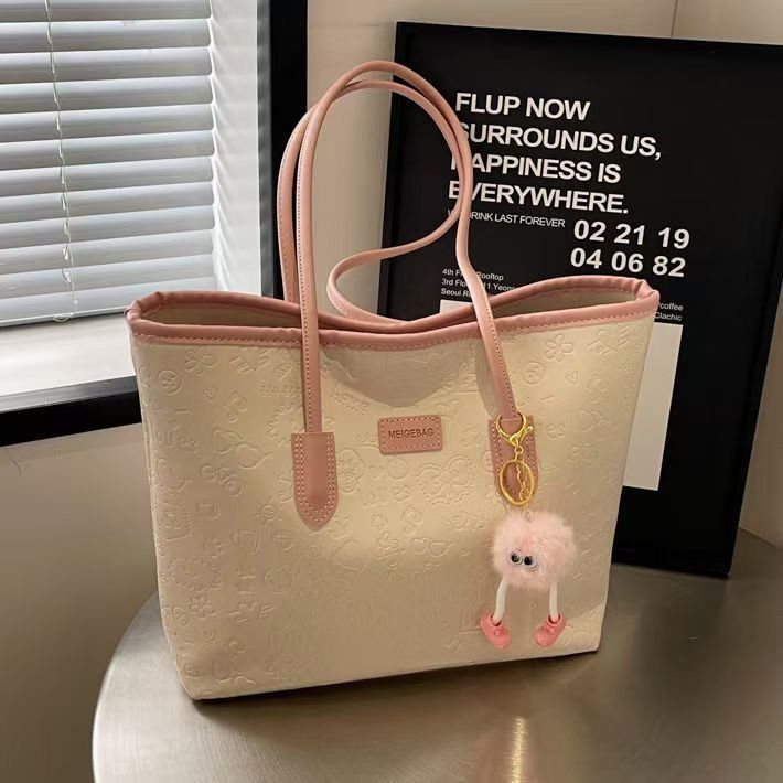 Large Capacity Women's Fashion Versatile Shoulder Autumn Winter New Style Student Class Commuting Handheld Canvas Tote_voghion.com