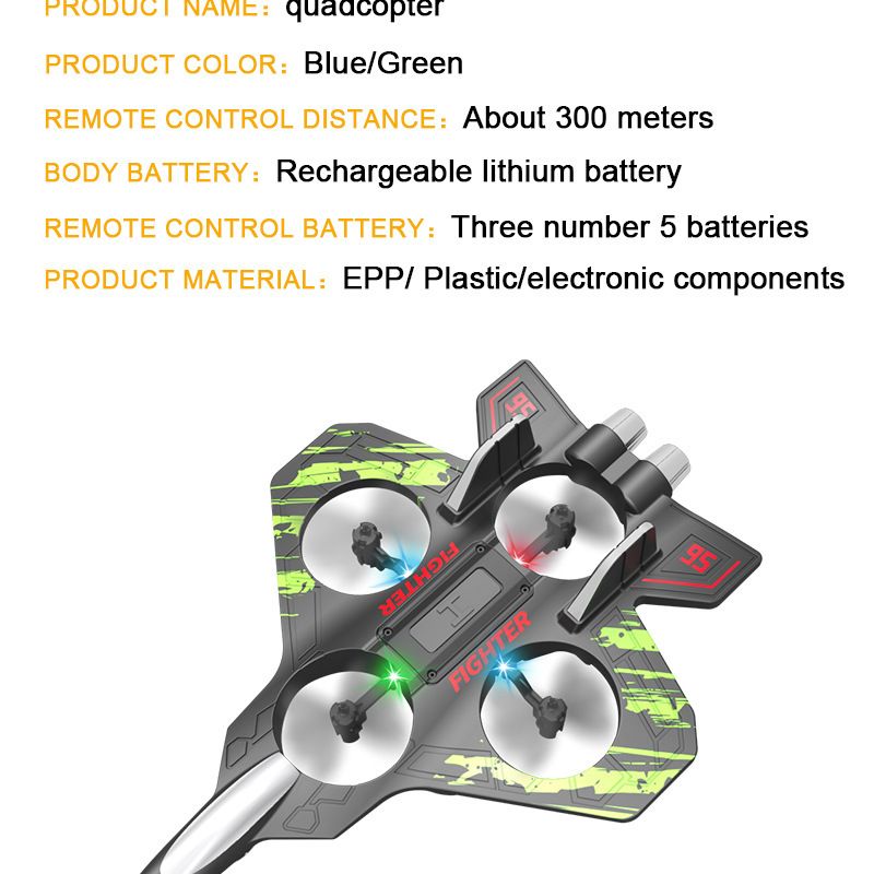 Espuma controle remoto aeronave drone planador queda resistente quadricóptero brinquedos infantis_voghion.com