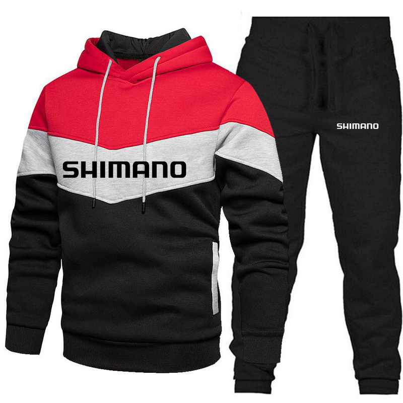 Shimaon hommes automne et hiver pêche ensemble pull pantalon 2 pièces vêtements de sport décontractés hommes marque vêtements_voghion.com
