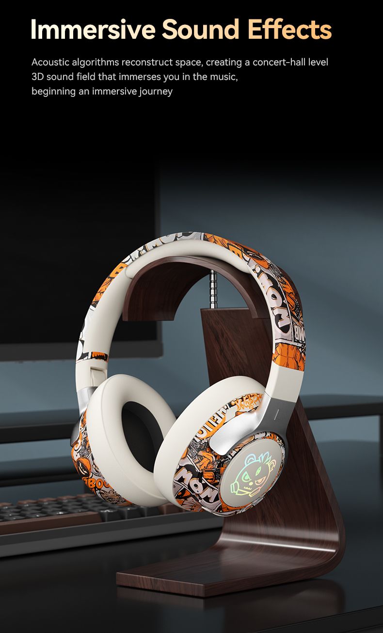 2025 Drahtloser Bluetooth-Kopfhörer Mode-Kopfhörer für Spiele Gaming Lange Akkulaufzeit Headset Mikrofon Musik_voghion.com