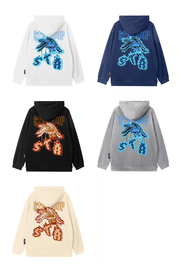 Felpe con cappuccio di marca nazionale di tendenza da uomo per uomo e donna in autunno e inverno felpe con cappuccio allentate in puro cotone pesante pesante_voghion.com