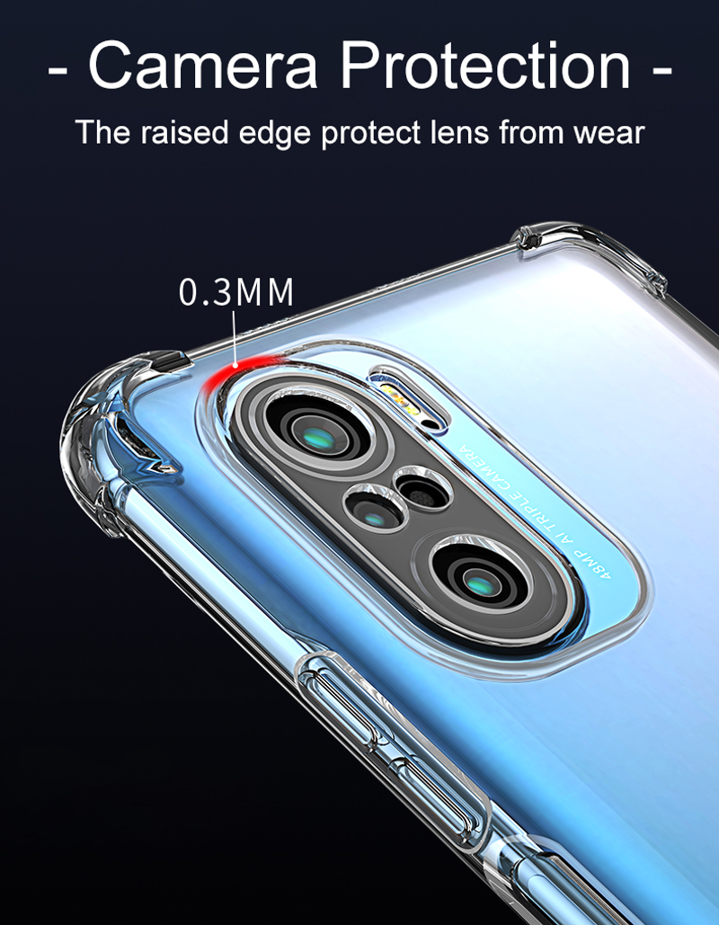 Xiaomi Redmi Note 11 10 9 8 11T 10T 10S 9S 8T için Darbeye Dayanıklı Silikon Telefon Kılıfı Şeffaf Yumuşak Kılıf_voghion.com