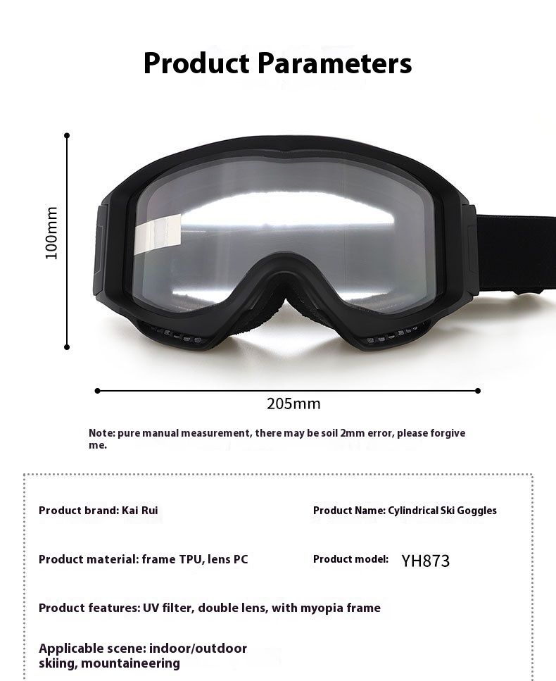 H873 large cylindrical double-layer anti fog sports outdoor skiing goggles, hiking goggles_voghion.com