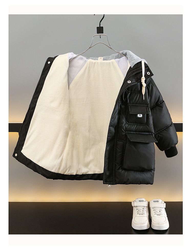 Neue Winterjacke für Jungen im koreanischen Stil aus Baumwolle für mittlere und große Kinder, verdickte und plüschige Daunenbaumwolle_voghion.com