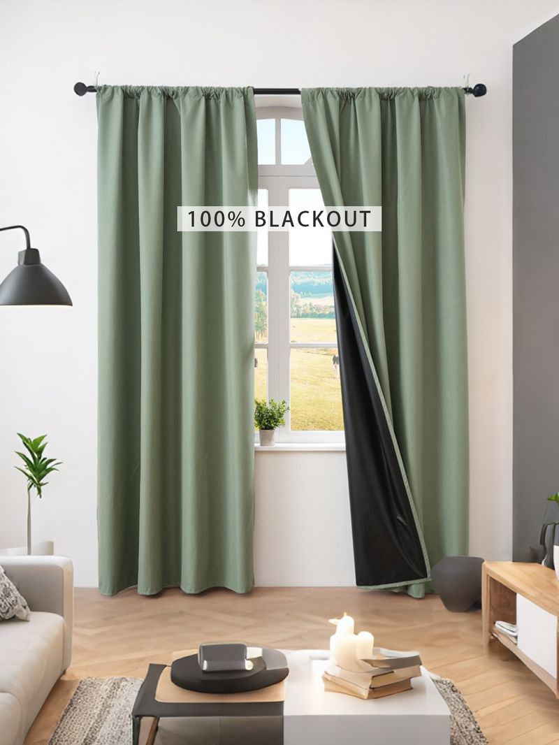 Blackout Curtains – Solid Color Window Drapes (90-100% Light Blocking, Polyester Fabric, Rod Pocket Design, Multiple Sizes & Colors)_voghion.com