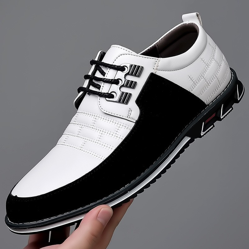 Scarpe da uomo estive, nuove, traspiranti, in pelle, casual, grandi, versatili, alla moda, in edizione coreana._voghion.com
