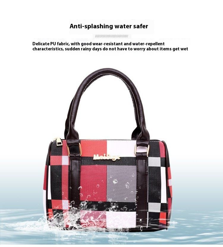 Andralyn New Plaid Six Piece Set Mother Tote Bag Contrasting Color Trend One Shoulder Handbag Women's Handbag Key Bag_voghion.com