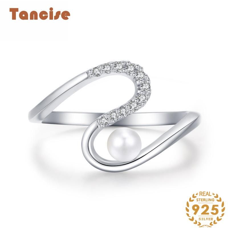 Tancise klassischer Zirkon-Silberring für Damen, Schmuck, Hochzeit, Versprechen, Party, Geschenk_voghion.com