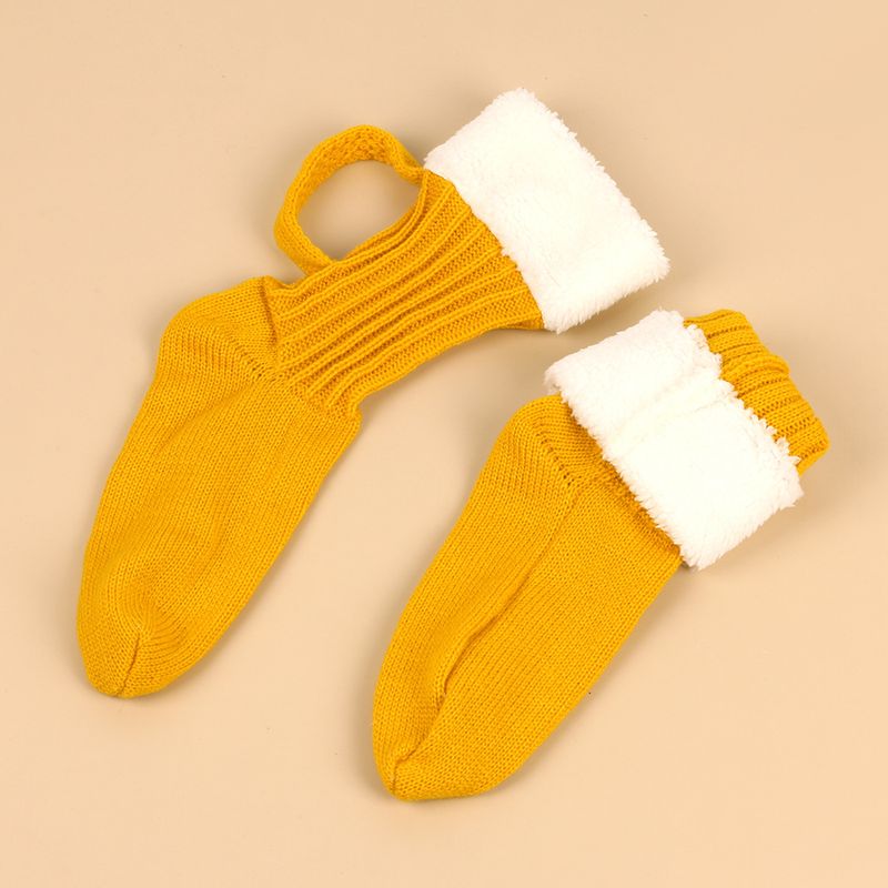 Chaussettes unisexes en laine mi-tube Chaussettes de bière créatives 3D Couvre-pieds tricotés Chaussettes de Noël Chaussettes de sol Chaussettes de bière chaudes_voghion.com