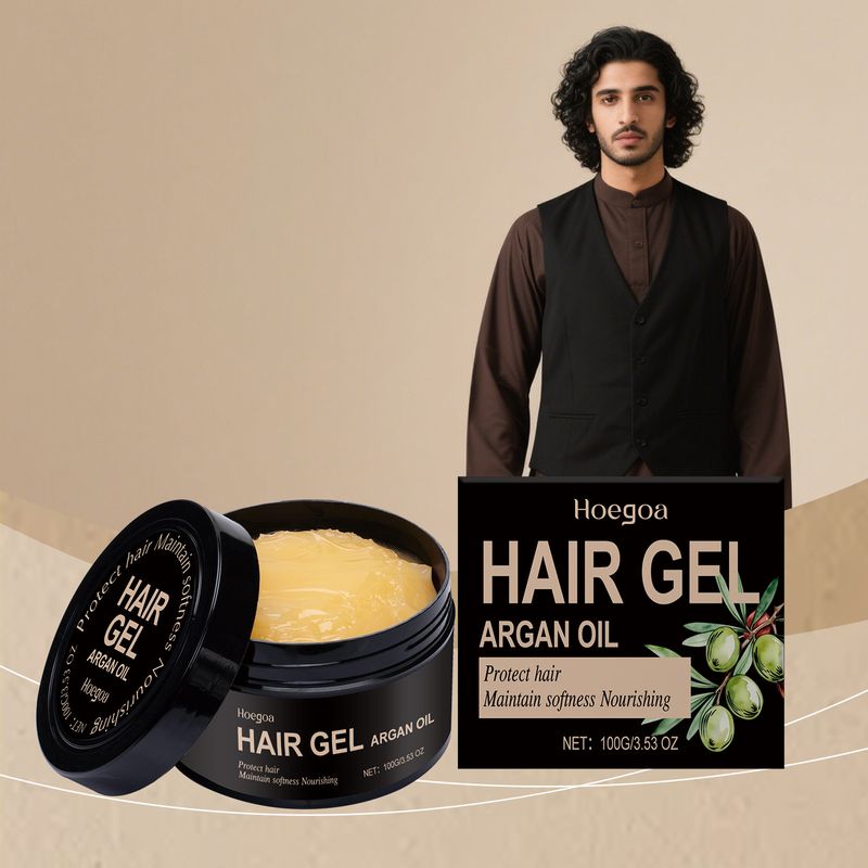 Hoegoa Moroccan Argan Oil Styling Gel Finishing Shining, geeignet für lockiges und glattes Haar_voghion.com