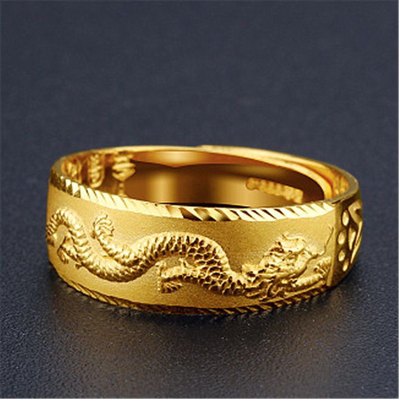 Anello da uomo Yihua Mighty Pattern placcato con estremità aperta e gioielli alla moda a forma di drago_voghion.com