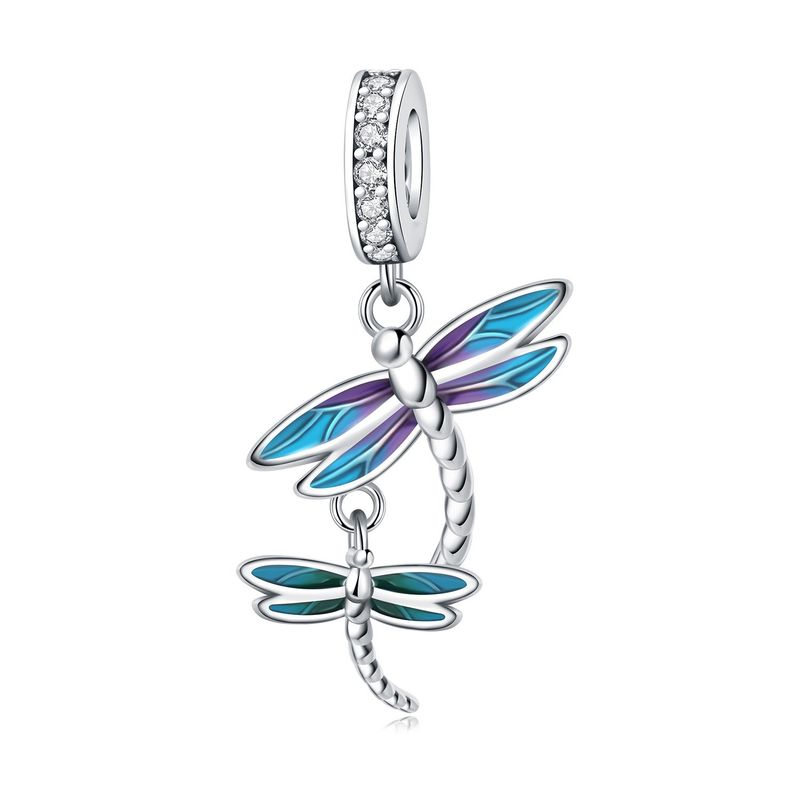 Women's Jewelry Insect Dragonfly Butterfly Firefly Charm Pendant Beads Jewelry With Bracelet Pieces White Copper Plated Silver_voghion.com