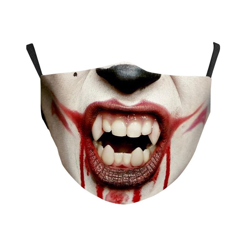 Funny Lips Fangs 3D Printed Dustproof Washable Breathable Children's And Adults' Mask With Filter Insert_voghion.com