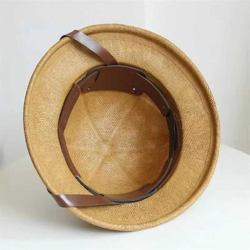 Vendita calda 100% paglia casco midollo sole estate uomini via guerra esercito cappello papà barca secchio cappelli safari giungla minatori berretto_voghion.com