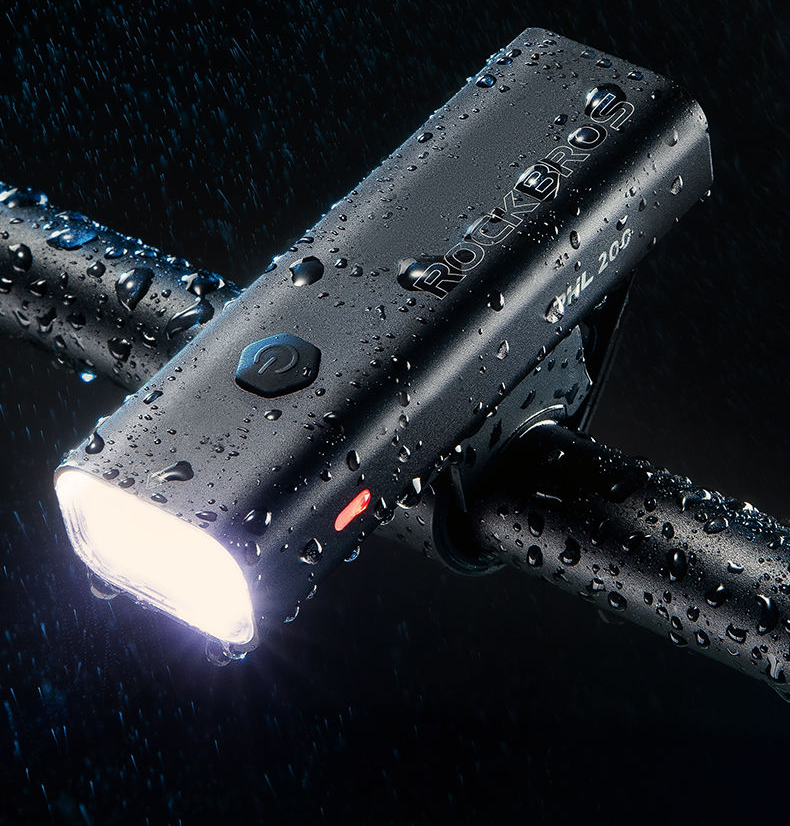 Luz delantera para bicicleta Rock Brothers, para ciclismo nocturno, linterna de alto brillo, recargable vía USB, resistente a la lluvia, para bicicleta de montaña._voghion.com