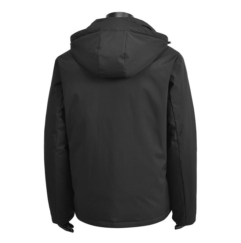 Herrenbekleidung Winterjacke mit Kapuze – Softshell-Outdoormantel, lockere Passform, warmes Fleecefutter, mehrere Taschen (Schwarz, Armeegrün, Beige, Marineblau)_voghion.com