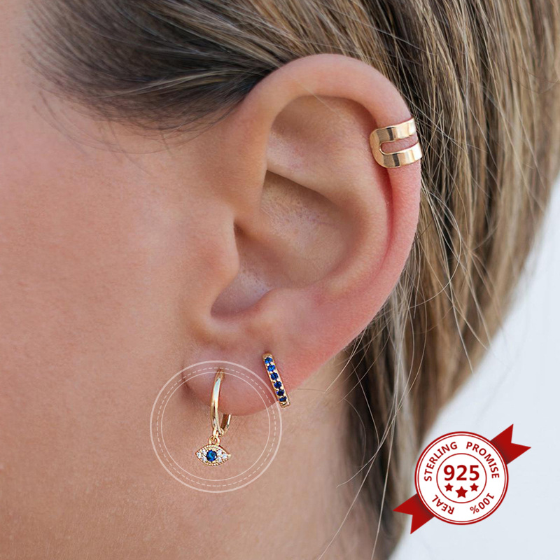 Sterling venus sier diabo eyeearrings para mulheres simples bonito zircão orelha fivela retro jóias atacado_voghion.com