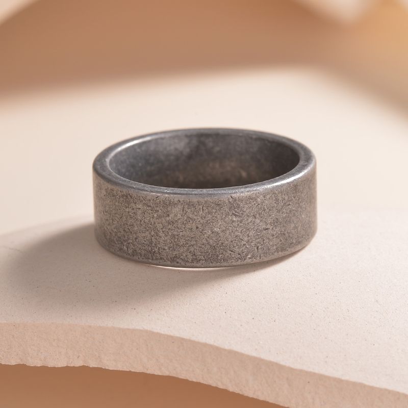 Stile moda 2025 1 pezzo Classico da uomo semplice usurato 8mm, anello in acciaio al titanio vintage_voghion.com