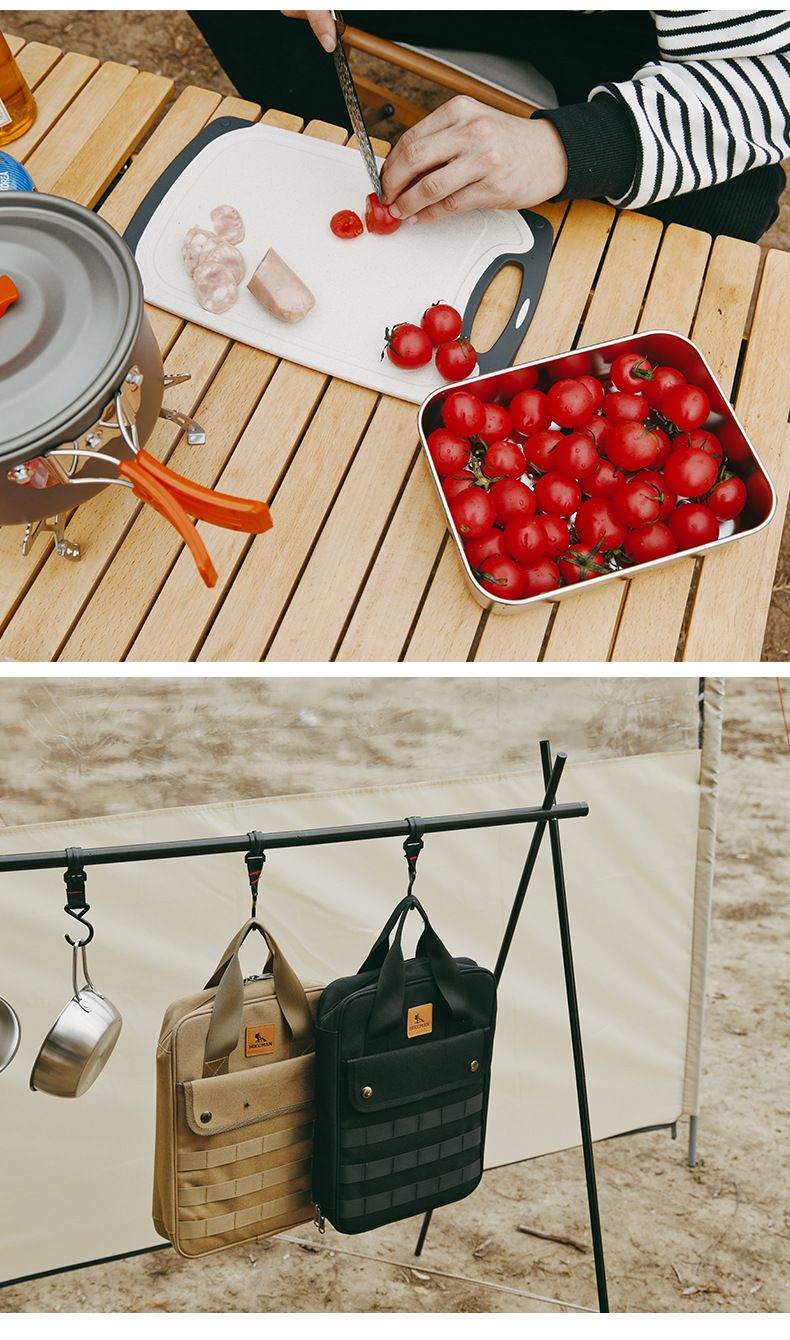 Campin Portable Set Outdoor BBQ Picnic Pot Spatula Knife Multi-functional Cookware Combination Cuttin Board Storae_voghion.com