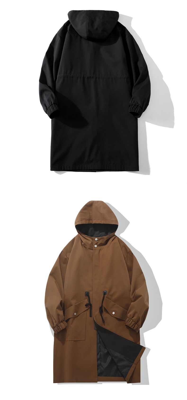 Autumn and Winter New Windbreaker Korean Edition Mid length Hooded Men's Casual Large Size Jacket Coat_voghion.com