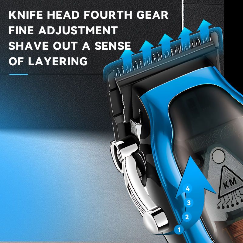 Kemei KM-1763 9000rpm Pro Clipper 10W Büyük Güç Akülü Elektrikli Berber Erkek Clippers Şarj Edilebilir Saç Kesme Makineleri_voghion.com