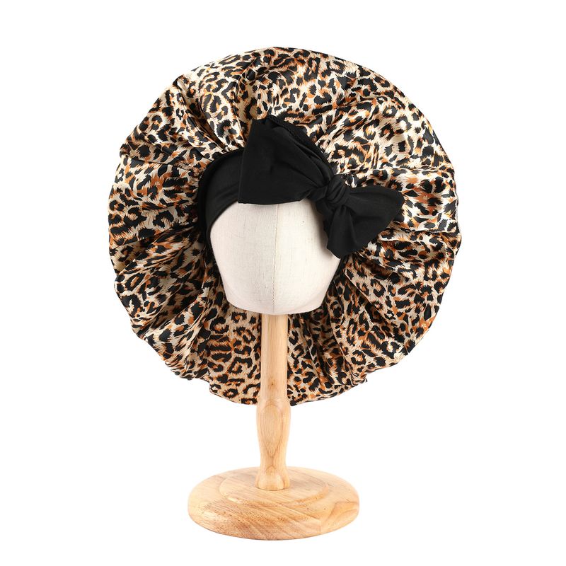 Cappelli da donna oversize con cinturino, berretto da notte con elastico, berretto rotondo in raso, cappello da casa_voghion.com