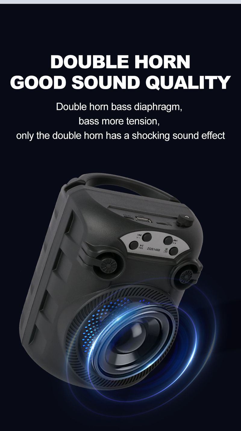 Altoparlante portatile Bluetooth per esterni ZQS1488 Square Dance Audio portatile multifunzionale con radio_voghion.com