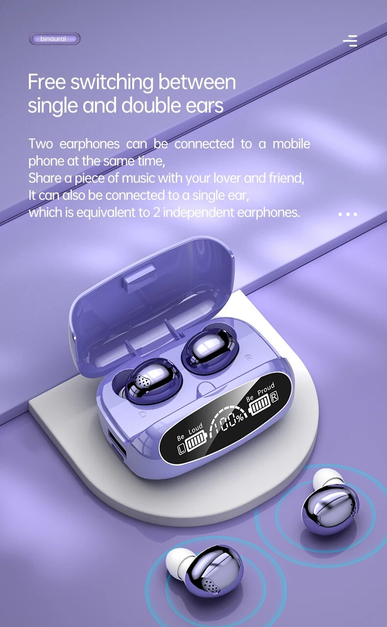 M32 Wireless Binaural Digital Display Large Touch Noise Reduction Low Delay TWS Bluetooth Headset_voghion.com
