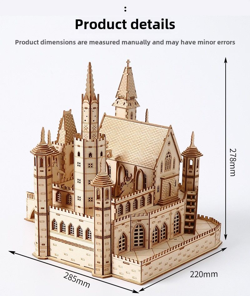 Neu Schloss Holz Montage Modell 3D Handgemachte Spielzeug High-end_voghion.com