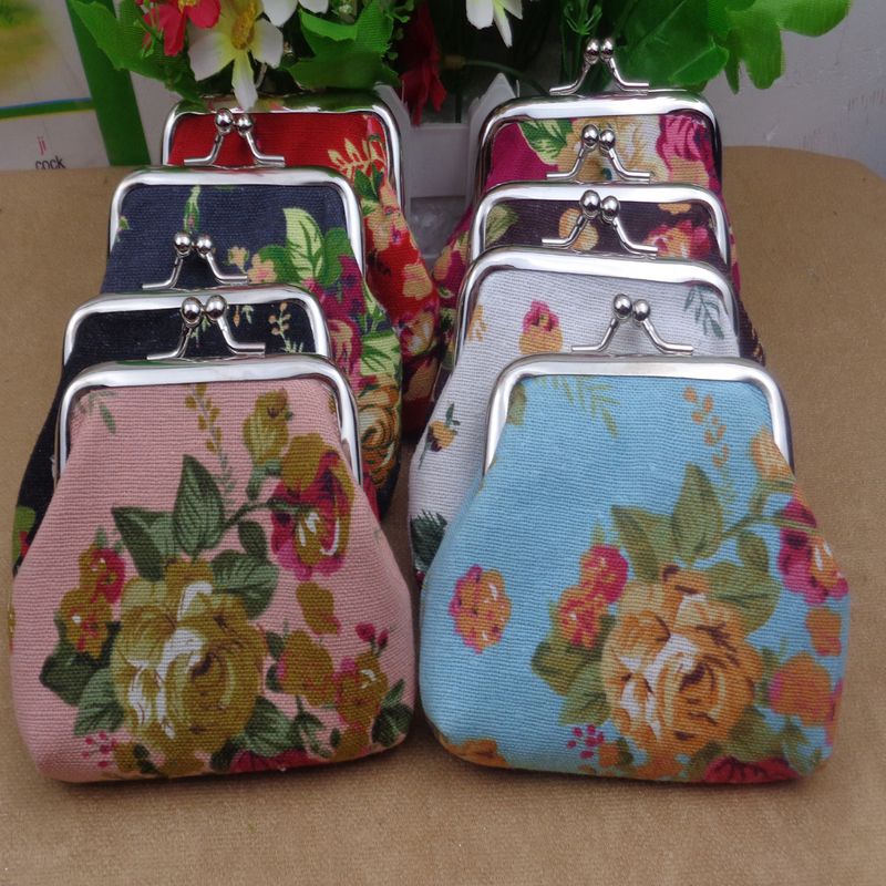 Creative Iron Clip Canvas Change Bag, Women's Key Mouth Gold Bag, Children's Coin Change Bag, Mini Wallet_voghion.com