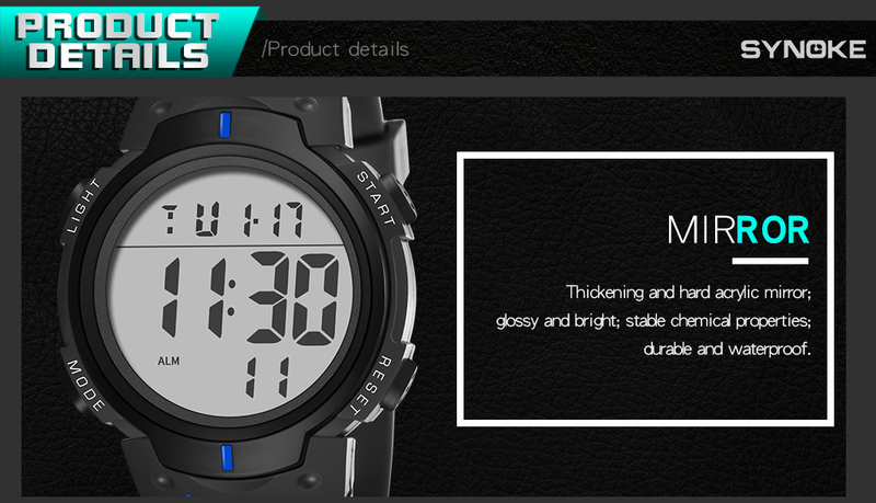 Orologio sportivo digitale da uomo con multifunzione, impermeabile, grande schermo, stile militare, luce notturna, lussuoso schermo elettronico da regalare_voghion.com