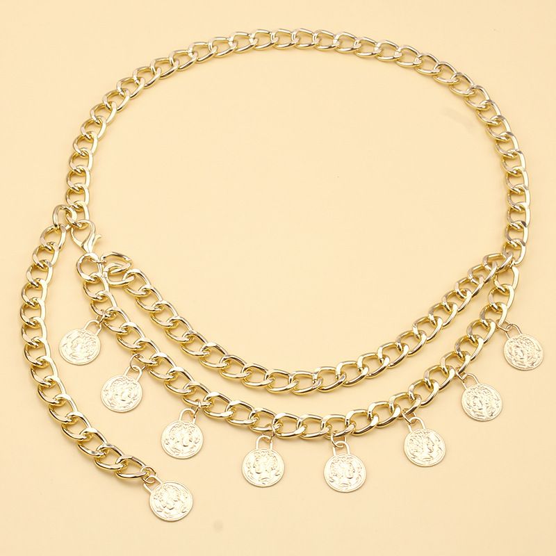 Gioielli Moda Metallo Bellezza Testa Ciondolo Nappa Doppio Strato Regina Avatar Catena Vita_voghion.com