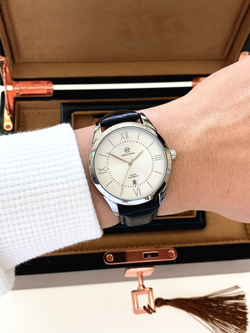 Relógio masculino de couro simples e de alto valor, à prova d'água, relógio automático empresarial à prova d'água, presente de alta qualidade, mesa de teste pontual_voghion.com