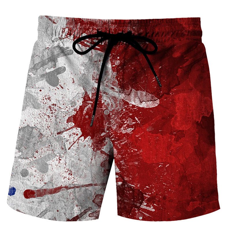 Men's 3D Watercolor Ink Digital Printing Men's Beach Pants Youth Casual Shorts _voghion.com