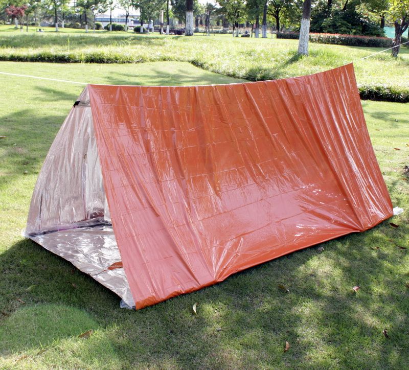 Noodoverlevingstent en ruimtedeken-combo - Draagbare, thermisch reflecterende schuilplaats voor eerste hulp buitenshuis en rampenbestrijding_voghion.com