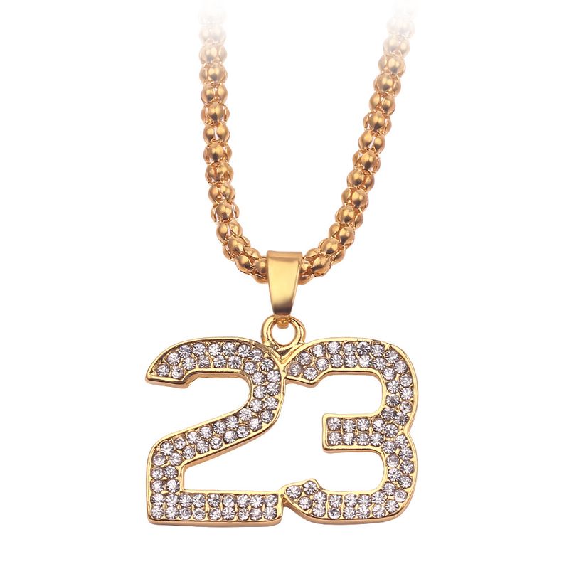 Collana con ciondolo a forma di numero e lettera, stile nuovo, accessori alla moda per uomo Hip-Hop_voghion.com