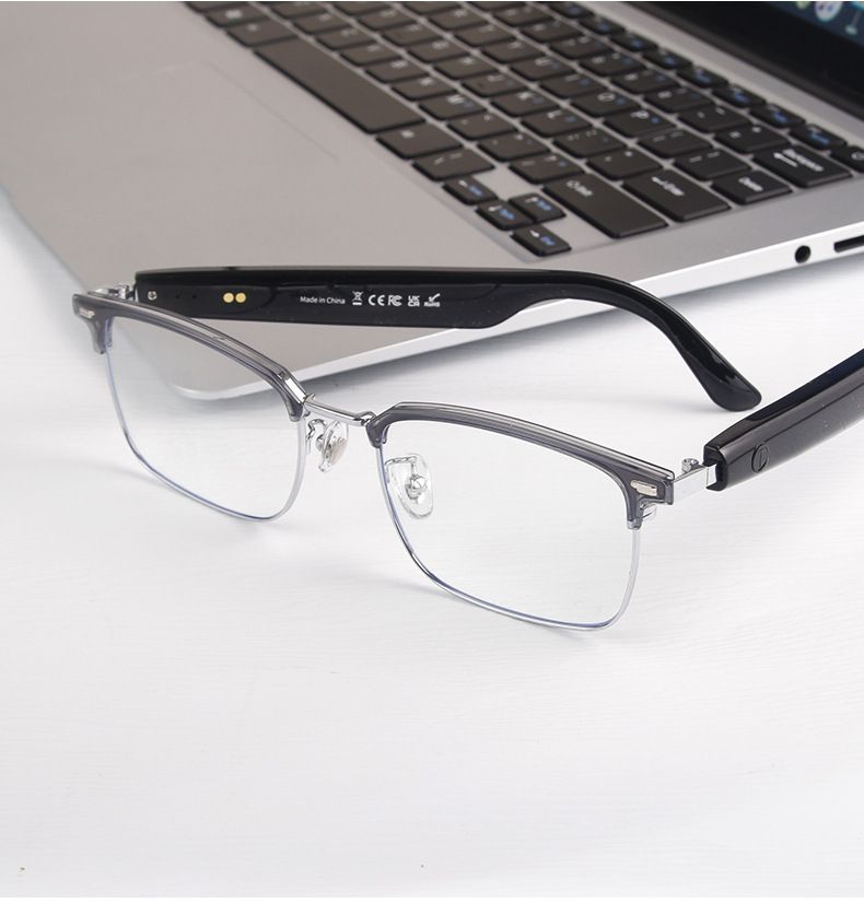 Smart Audio Glasses – Bluetooth Calls, AI Translation, Blue Light Filter & Interchangeable Lenses (iOS/Android Compatible)_voghion.com