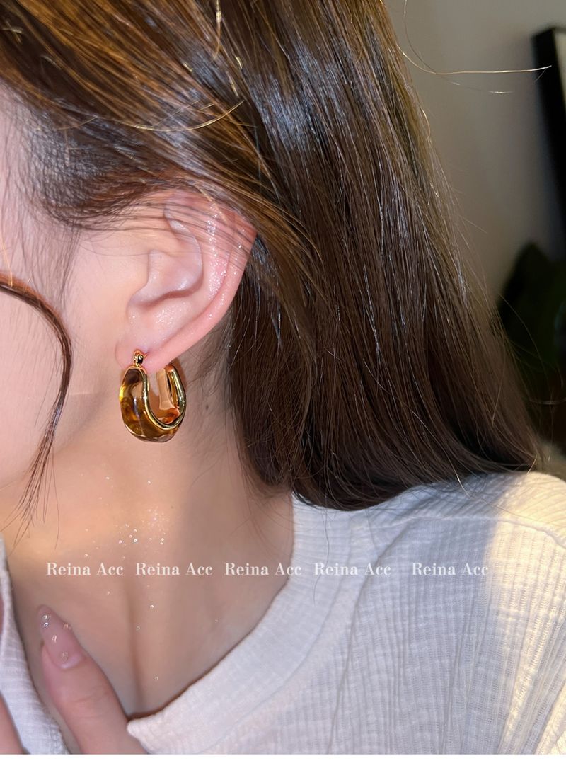 Maillard and Brown 2024 New Unique Design Sense High end Ring Earrings Light Luxury Summer_voghion.com