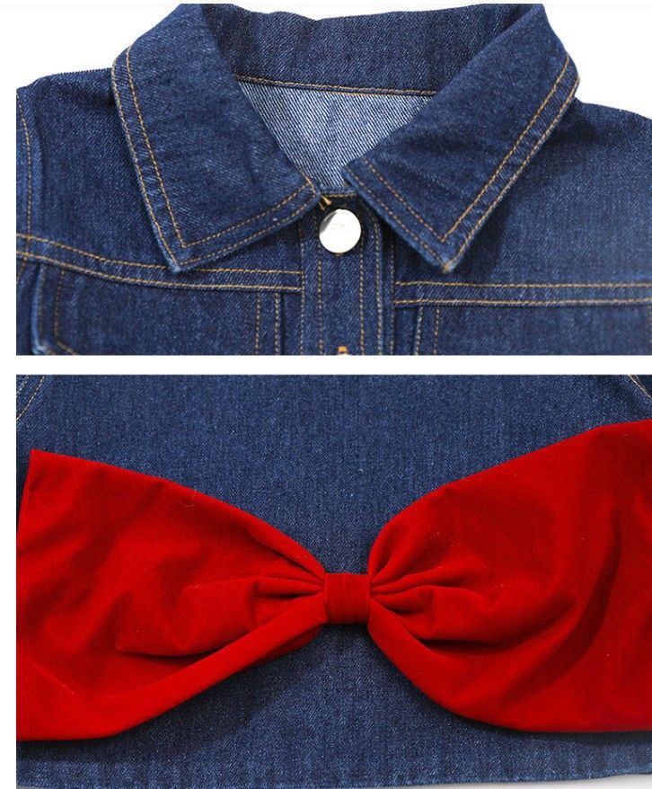 Mädchen Denim Anzug Herbst Neue Kinder T-Shirt Weste Weite Beinhose Dreiteiliger Anzug Weibliches Baby Koreanische Herbstkleidung_voghion.com