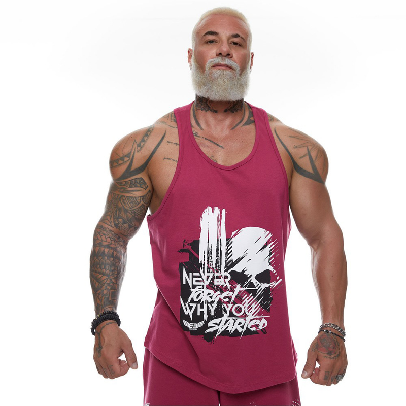Muskelmänner neuer Sommerbruder Sport, Freizeit, Laufen, Fitnessbekleidung, Übung Baumwolle elastische ärmellose Weste_voghion.com