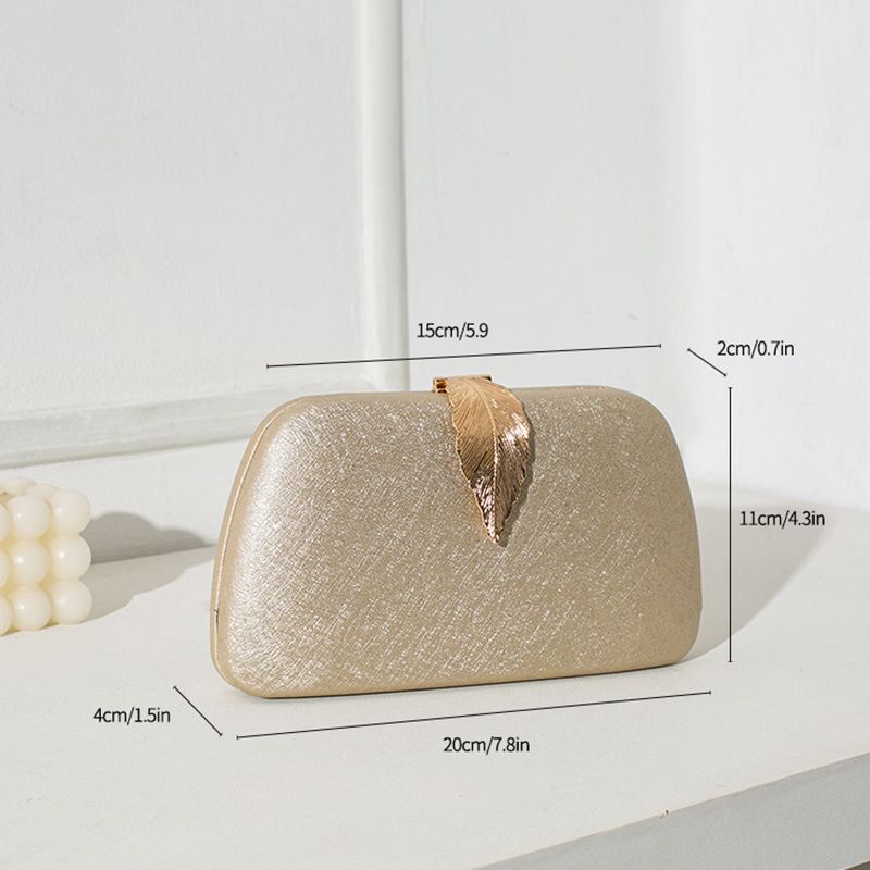 Neue Clutch mit Metallblatt-Abdeckung, High-End-Tasche, kleine Handtasche für Abendkleider_voghion.com