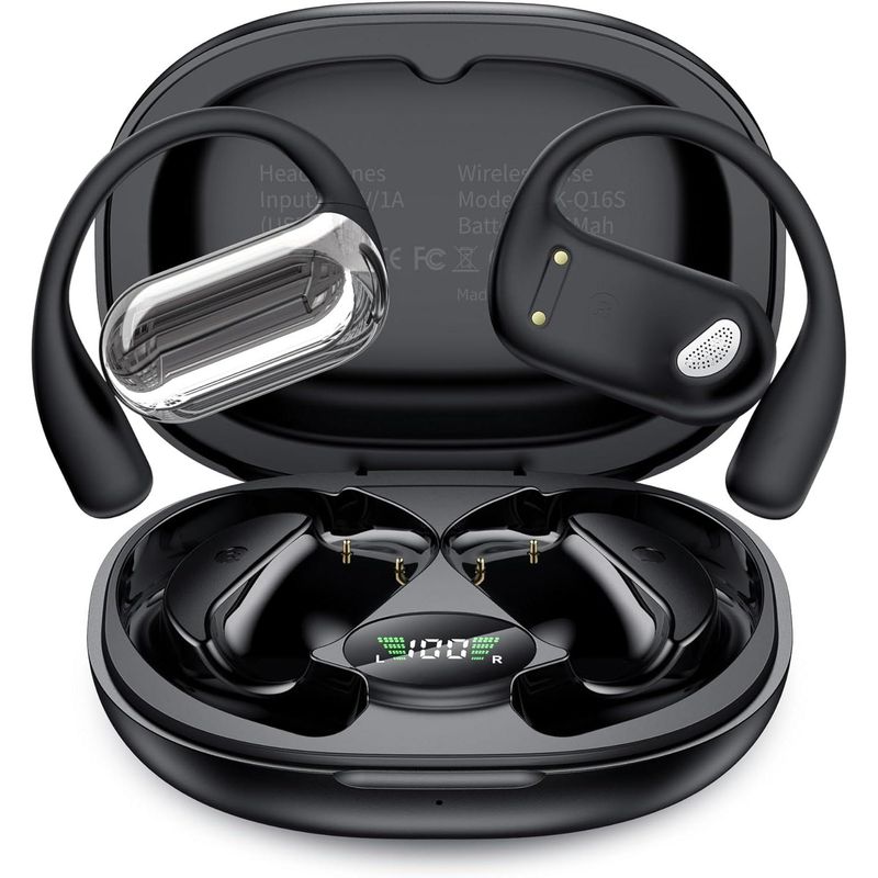 Cuffie sportive Bluetooth V5.4 a conduzione ossea wireless, batteria da 500 mAh, 50 ore di utilizzo_voghion.com