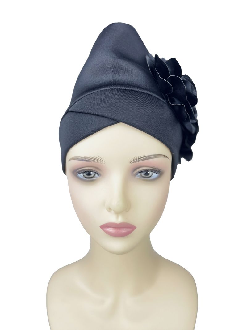 Damen Hijab Hut übertrieben Hut Luftschicht Seite große Blume Hut Moslemischer Hut Baotou Hut_voghion.com