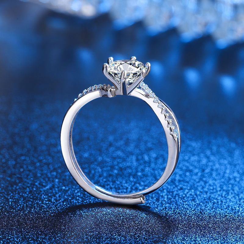 Anillo de boda chapado en platino con diseño de corazones y ocho flechas, diamante de imitación, cruz de brazo retorcido para mujer, un quilate_voghion.com