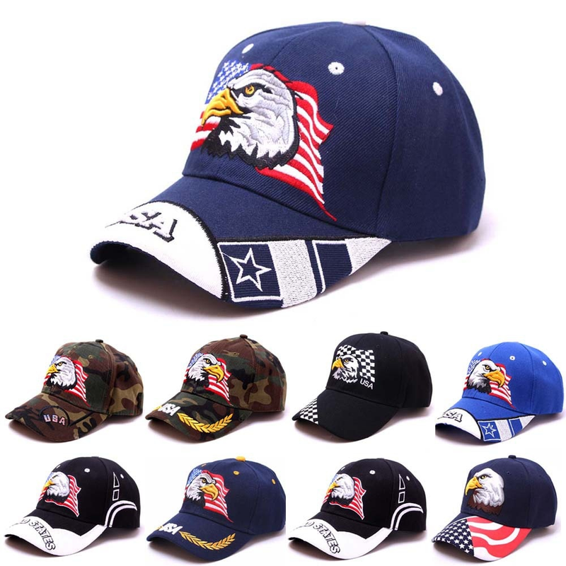 Sıcak balıkçılık ABD Bayrağı Kartal 3D Nakış beyzbol şapkası Snapback Kapaklar Rahat Gorras baba şapkası Erkekler Kadınlar Için_voghion.com